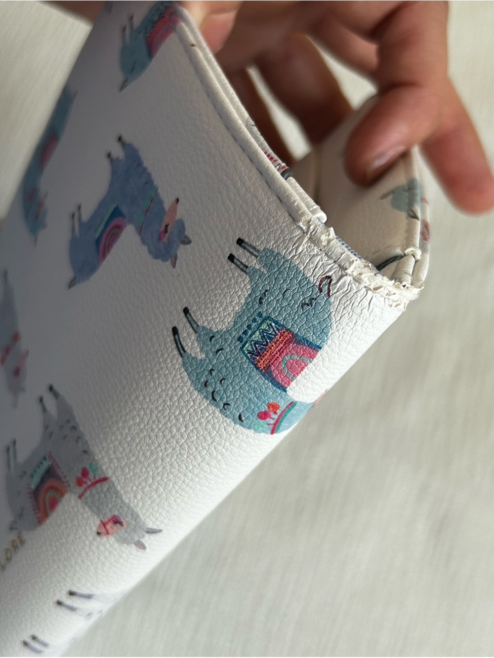 Love & Lore Travel documents fold over wallet White Llama Print - Picture 8 of 9
